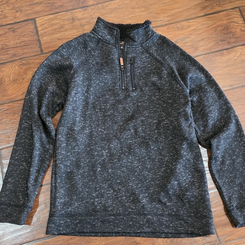 Cozy Black Heathered Quarter-Zip Sweatshirt
